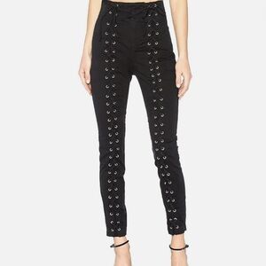 A.L.C. Women's Black Size 14 Kingsley High-Rise Lace-Up Pants